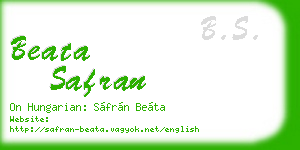 beata safran business card