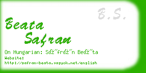 beata safran business card